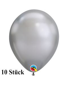 Qualatex Luftballons in Chrome Silver, 27,5 cm, 10 Stück