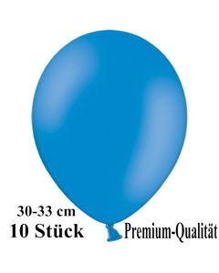 Premium Luftballons aus Latex, 30 cm - 33 cm, blau, 10 Stück