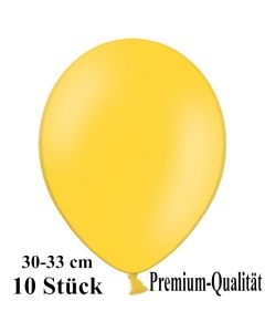 Premium Luftballons aus Latex, 30 cm - 33 cm, gelb, 10 Stück