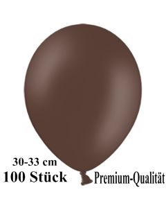 Premium Luftballons aus Latex, 30 cm - 33 cm, kakaobraun, 100 Stück