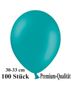 Premium Luftballons aus Latex, 30 cm - 33 cm, tuerkis, 100 Stück