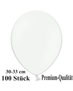 Premium Luftballons aus Latex, 30 cm - 33 cm, weiß, 100 Stück