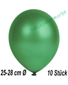 Metallic Luftballons in Dunkelgrün, 25-28 cm, 10 Stück