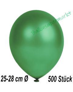 Metallic Luftballons in Dunkelgrün, 25-28 cm, 500 Stück