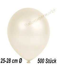 Metallic Luftballons in Elfenbein, 25-28 cm, 500 Stück
