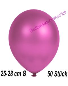 Metallic Luftballons in Fuchsia, 25-28 cm, 50 Stück