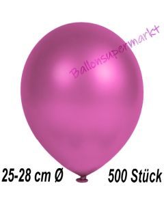 Metallic Luftballons in Fuchsia, 25-28 cm, 500 Stück