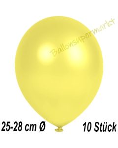 Metallic Luftballons in Gelb, 25-28 cm, 10 Stück