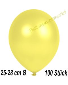 Metallic Luftballons in Gelb, 25-28 cm, 100 Stück