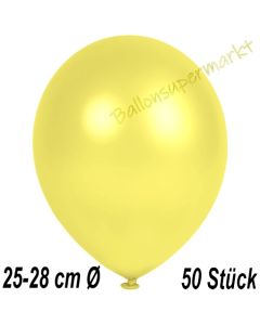 Metallic Luftballons in Gelb, 25-28 cm, 50 Stück