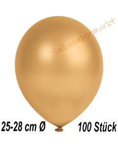 Metallic Luftballons in Gold, 25-28 cm, 100 Stück