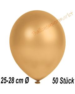 Metallic Luftballons in Gold, 25-28 cm, 50 Stück