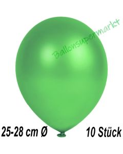 Metallic Luftballons in Grün, 25-28 cm, 10 Stück