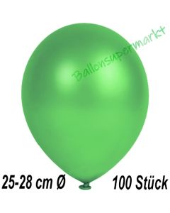 Metallic Luftballons in Grün, 25-28 cm, 100 Stück