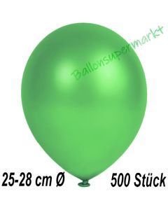 Metallic Luftballons in Grün, 25-28 cm, 500 Stück
