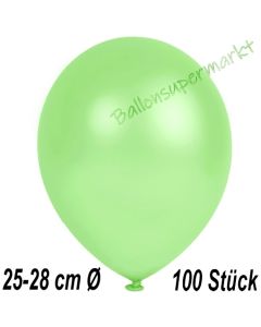 Metallic Luftballons in Mintgrün, 25-28 cm, 100 Stück