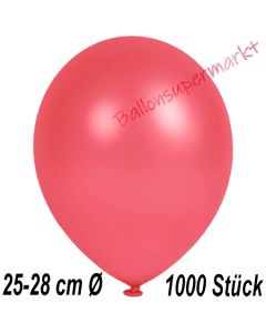 Metallic Luftballons in Rot, 25-28 cm, 1000 Stück