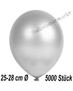 Metallic Luftballons in Silber, 25-28 cm, 5000 Stück