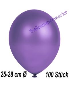 Metallic Luftballons in Violett, 25-28 cm, 100 Stück