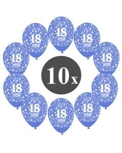 Luftballons mit der Zahl 18, 10 Stück, Kristall, Blau, 12", 28-30 cm