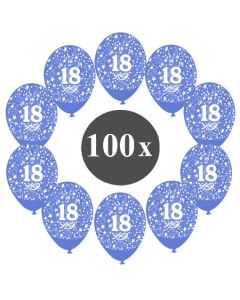 Luftballons mit der Zahl 18, 100 Stück, Kristall, Blau, 12", 28-30 cm