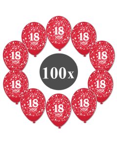 Luftballons mit der Zahl 18, 100 Stück, Kristall, Rot, 12", 28-30 cm