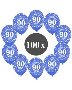 Luftballons mit der Zahl 80, 100 Stück, Kristall, Blau, 12", 28-30 cm