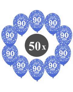 Luftballons mit der Zahl 80, 50 Stück, Kristall, Blau, 12", 28-30 cm