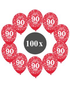 Luftballons mit der Zahl 80, 100 Stück, Kristall, Rot, 12", 28-30 cm