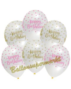Pink Chic Happy Birthday, Luftballons zum Geburtstag