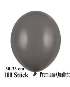 Premium Luftballons aus Latex, 30 cm - 33 cm, pastellgrau, 100 Stück