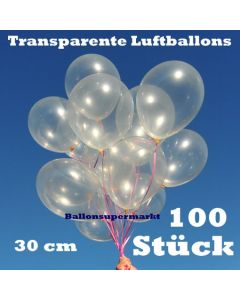 Luftballons Transparent, 30 cm, 100 Stück