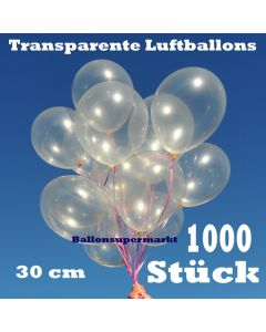 Luftballons Transparent, 30 cm, 1000 Stück
