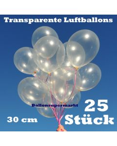 Luftballons Transparent, 30 cm, 25 Stück