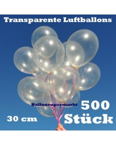 Luftballons Transparent, 30 cm, 500 Stück