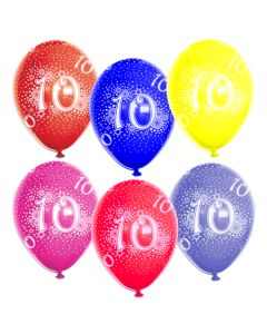 Luftballons Zahl 10, zum 10. Geburtstag, 10 Stück