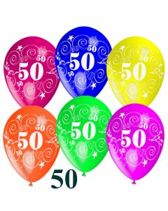 Luftballons Zahl 50 zum 50. Geburtstag, 50 Stück