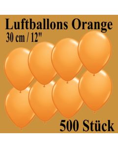 Luftballons zu Karneval und Fasching, 30 cm, Orange, 500 Stück