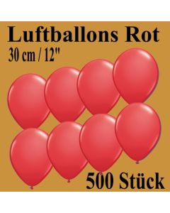 Luftballons zu Karneval und Fasching, 30 cm, Rot, 500 Stück