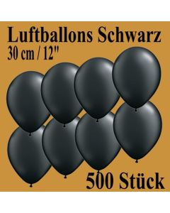 Luftballons zu Karneval und Fasching, 30 cm, Schwarz, 500 Stück