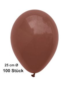 Luftballons Braun, 25 cm, 100 Stück, preiswert und günstig
