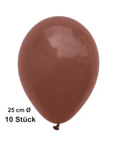 Luftballons Braun, 25 cm, 10 Stück, preiswert und günstig