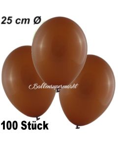 Luftballons 25 cm, Chocolate, 100 Stück