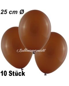 Luftballons 25 cm, Chocolate, 10 Stück