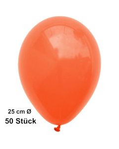 Luftballons Orange, 25 cm, 50 Stück, preiswert und günstig