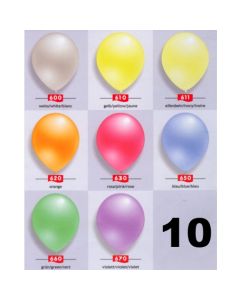 Perlmutt Luftballons 25 cm, 10 Stück