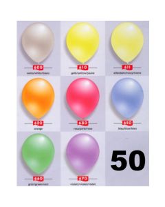 Perlmutt Luftballons 25 cm, 50 Stück