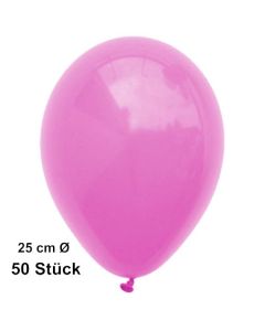 Luftballons Pink, 25 cm, 50 Stück, preiswert und günstig