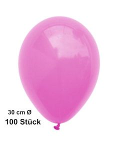 Luftballons 30 cm, Pink, preiswert und günstig, 100 Stück