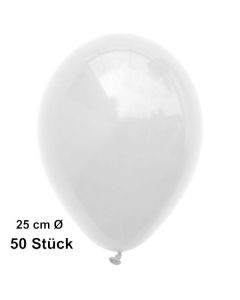 Luftballons Weiß, 25 cm, 50 Stück, preiswert und günstig